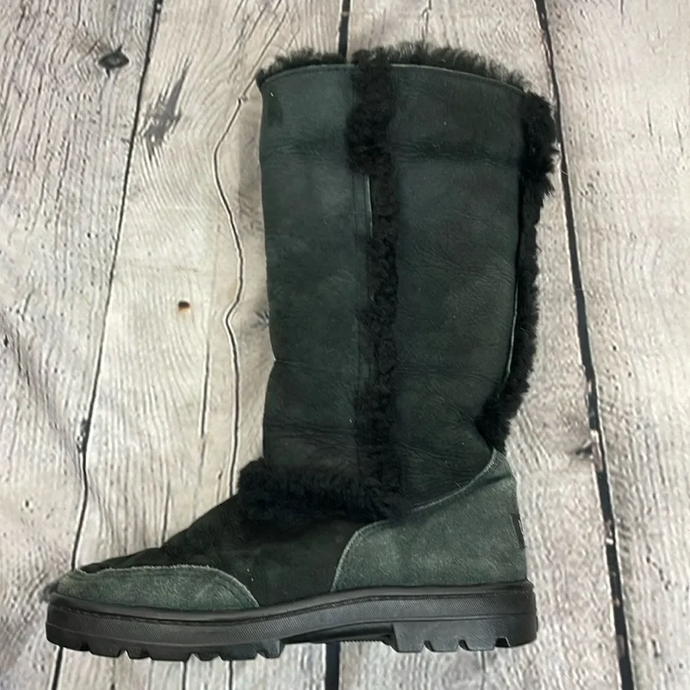 UGG Sundance II Revival Black Tall Boots size 7W